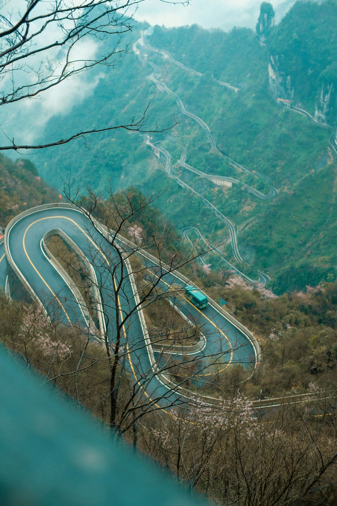 luxury car on winding road